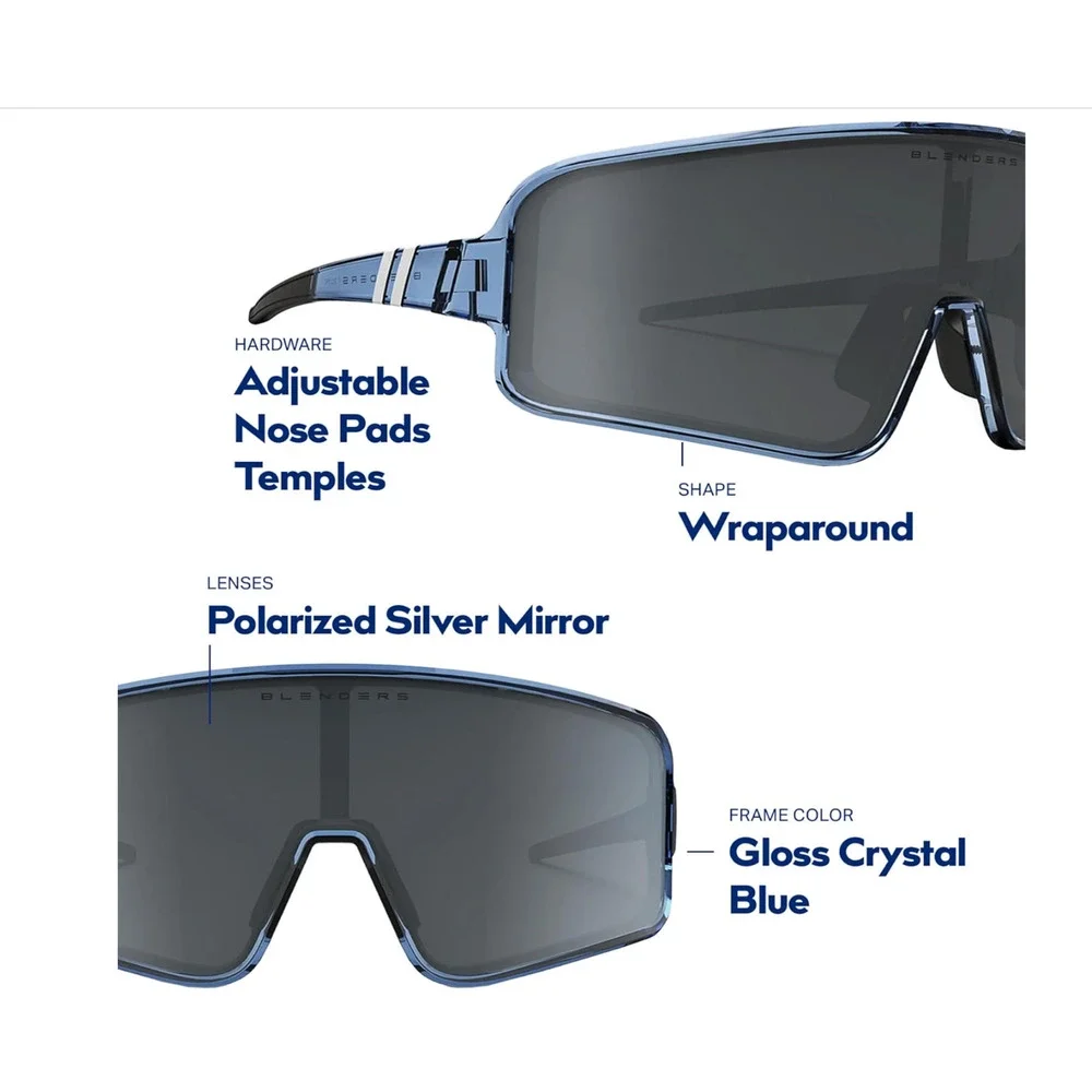 Blenders Polarized Sunglasses –Wrap-Around Lens – 100% UV Protection  Blue